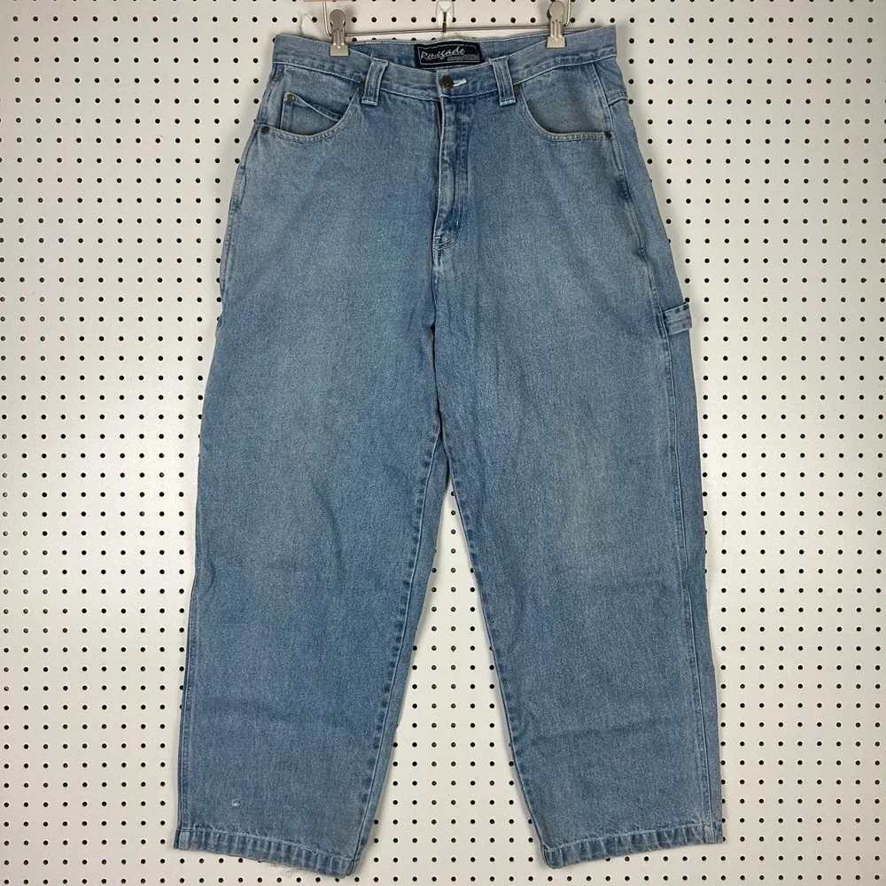 Renegade Vtg Carpenter Jeans Light Wash Denim 34x30 Baggy Workwear JNCO STYLE